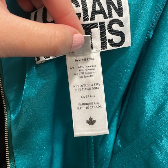 Lucian Matis Designer strapless Bow Tie Front Gown emerald green - Picture 6 of 11